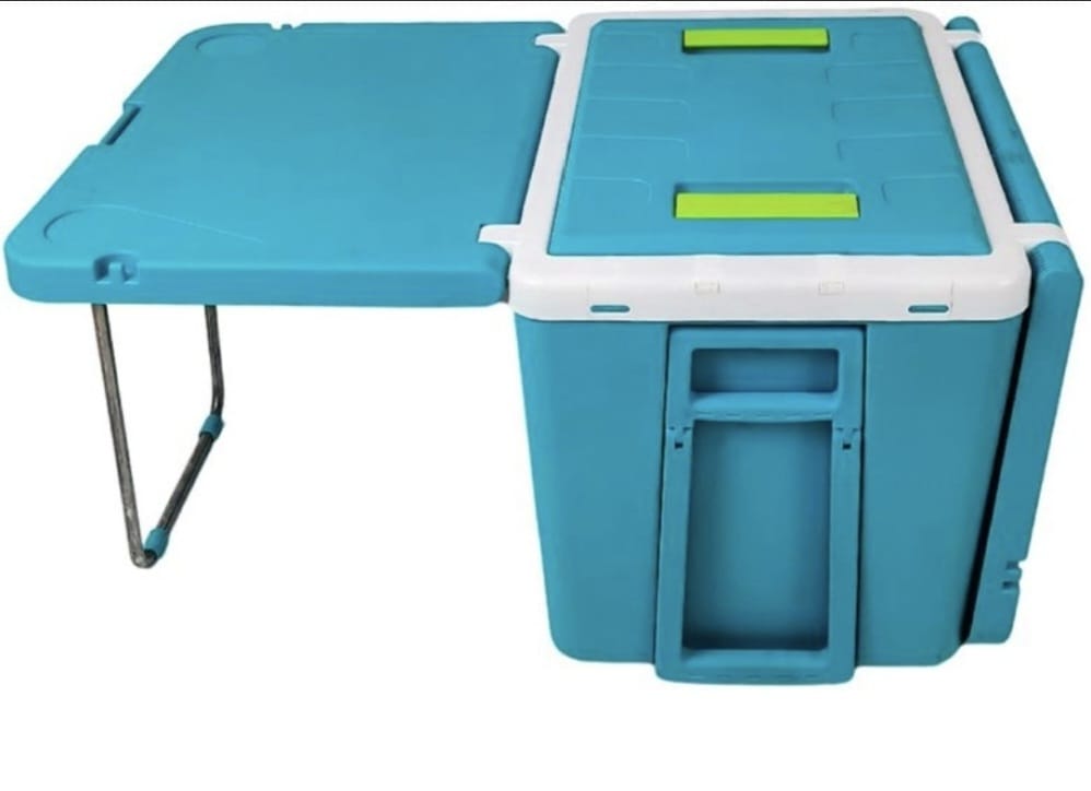Ferdi Glacière Portative 48L Avec Table, 2 Chaise Ideal Pour Camping