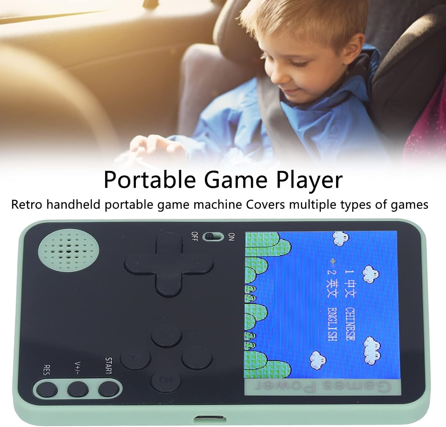 Console de Jeu Portable, écran 2,4 Pouces, Batterie Rechargeable 500 MAh, Console de Jeu Portable, Plusieurs Jeux, Mini Console de Jeu Rétro, Console de Jeu Vidéo Rétro Présente pour Enfants