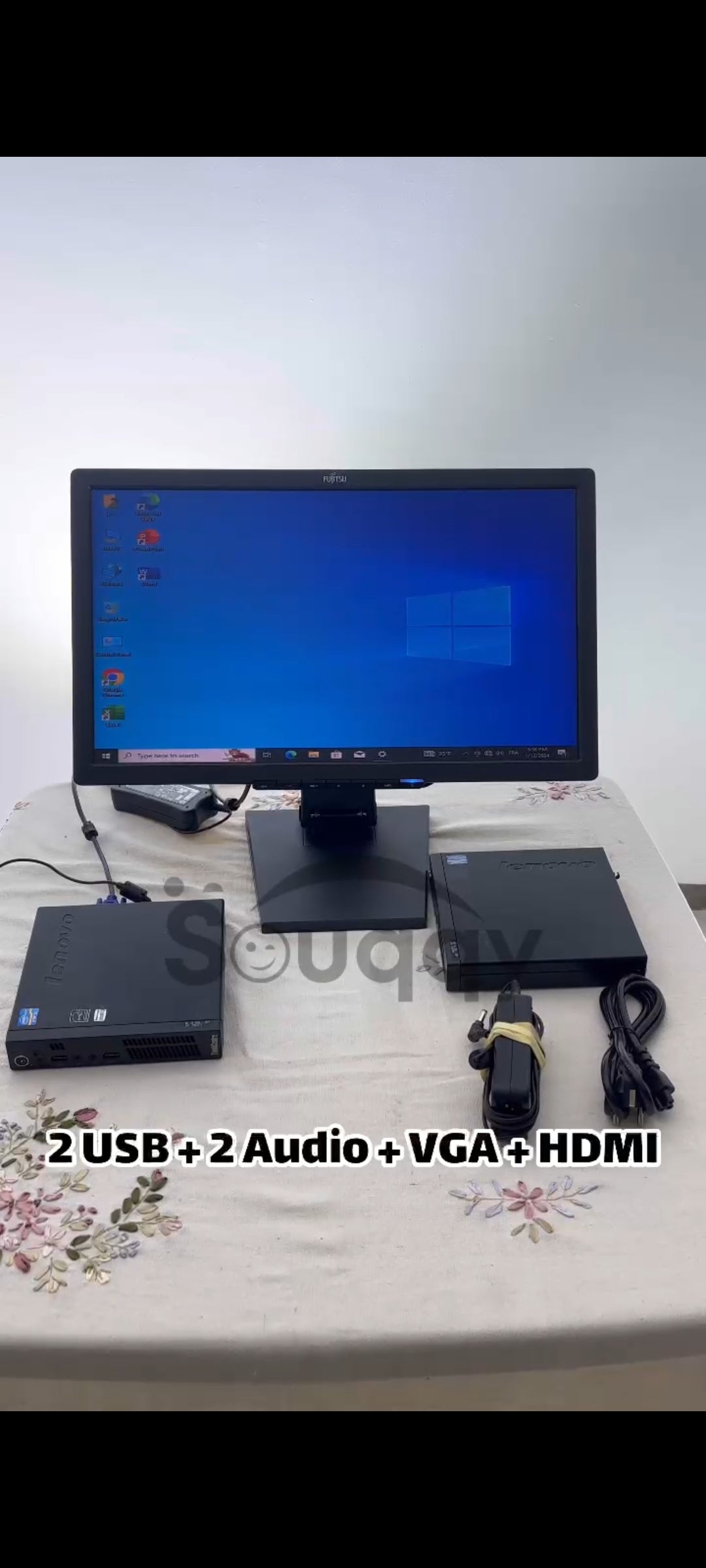 Mini unité Lenovo ThinkCentre i3, 3e génération, 500 Go HDD, Windows 10, bon état - ***