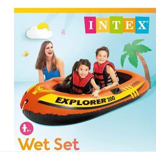 Bateau Gonflable 2 Place EXPLORER 200 (185X94X41cm) + Pompe Et Rame INTEX | 58331 SOUQQY