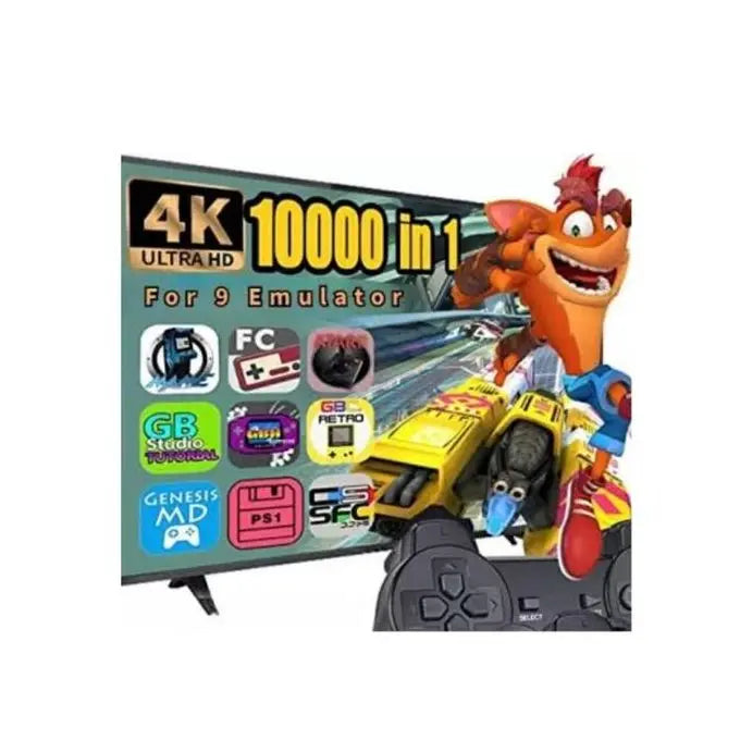 Console Game Stick Lite 4K 64 Go HDMI + 2 Manettes Sans Fil/10000 jeux intégrés SOUQQY